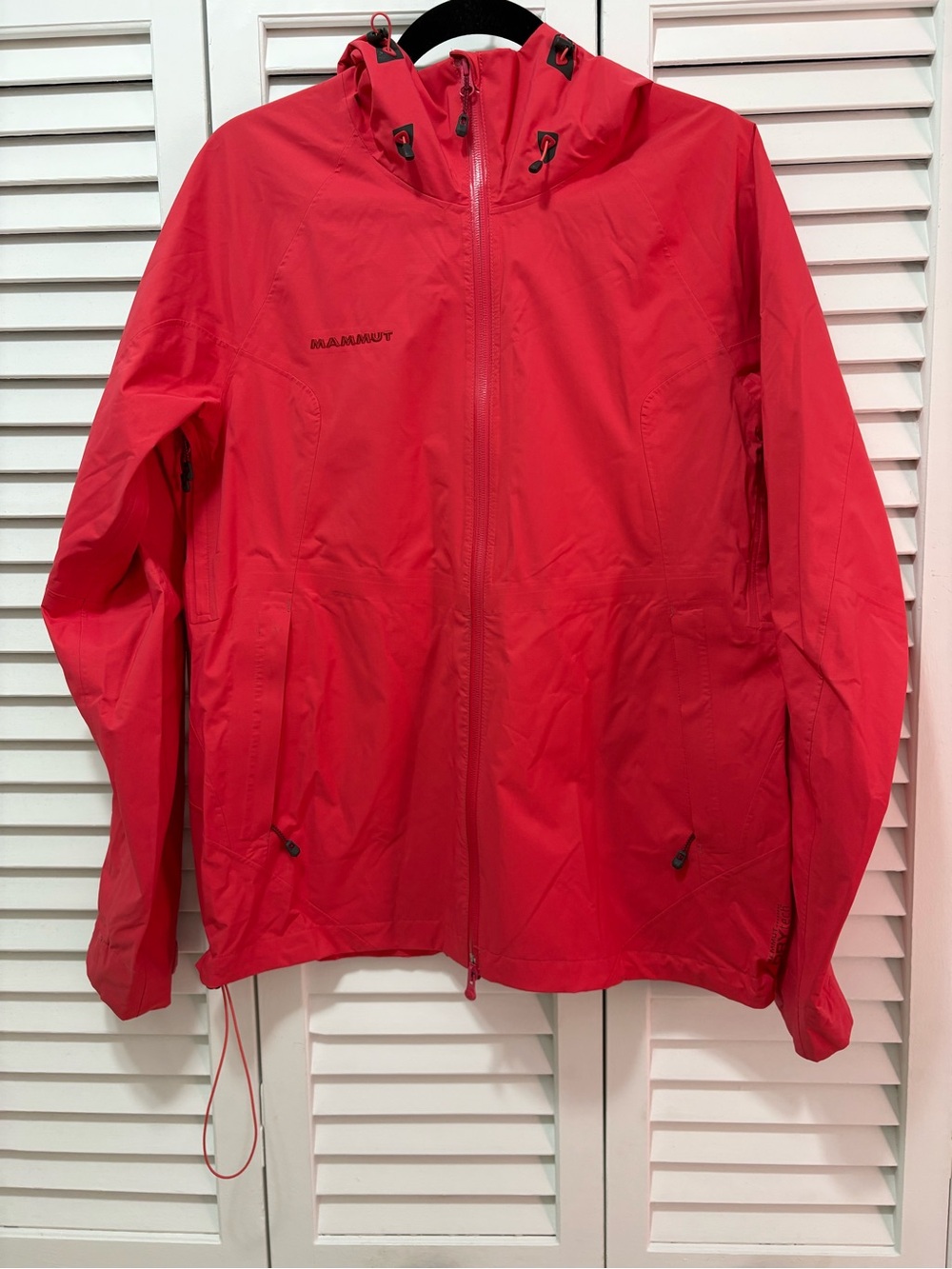 Mammut Red Hooded Waterproof Shell Jacket